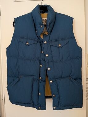Vintage 70s North Face Men's Blue Puffer Vest
